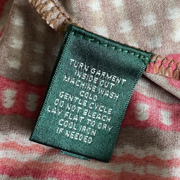 Lauren Ralph Lauren Sleeveless Wrap Geometric Pattern Sharkbite Hem Dress S - Picture 7 of 7